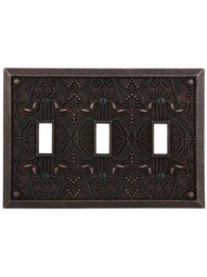 Filigree Triple-Toggle Switch Plate